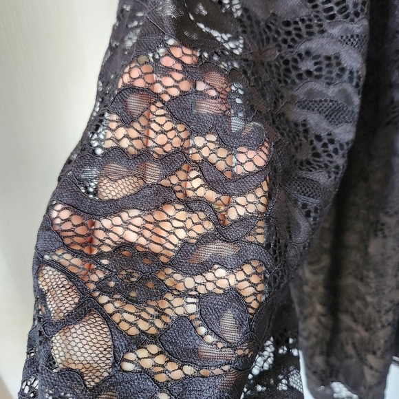 Torrid Black Lace Square Neck Long Sleeve Elegant Top Size 2X - Picture 7 of 9